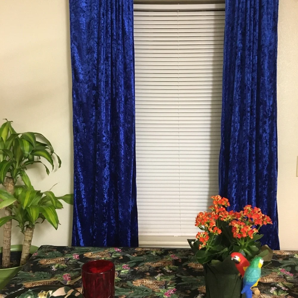 Lisa’s Couture Biz handmade  Royal blue velvet curtains